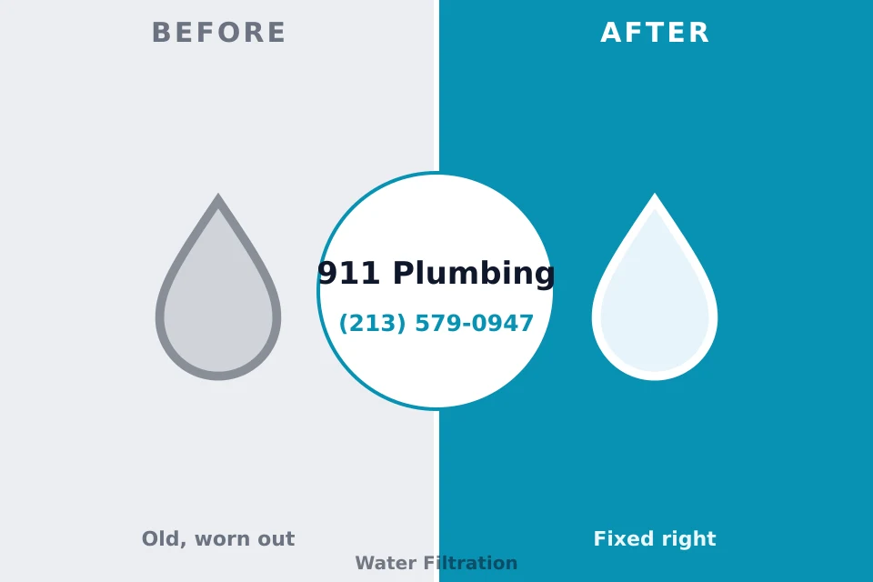 Before and after: plumbing repair Town and Country, MO